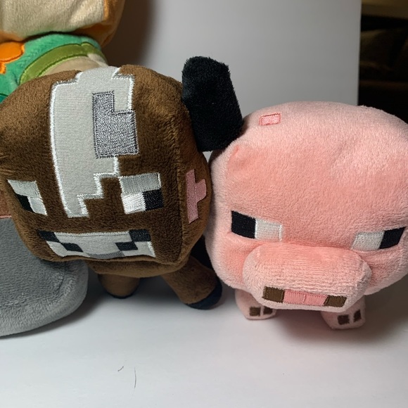 Minecraft lot of 5 plush toys creeper pig alex - Picture 4 of 5